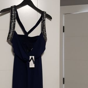 BNWT Tfnc London cache glamour maxi navy dress
